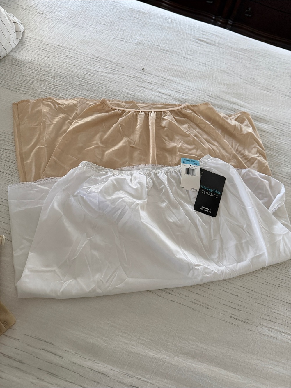 White & Nude Slip Underskirts - Lightweight Layering Half Slips